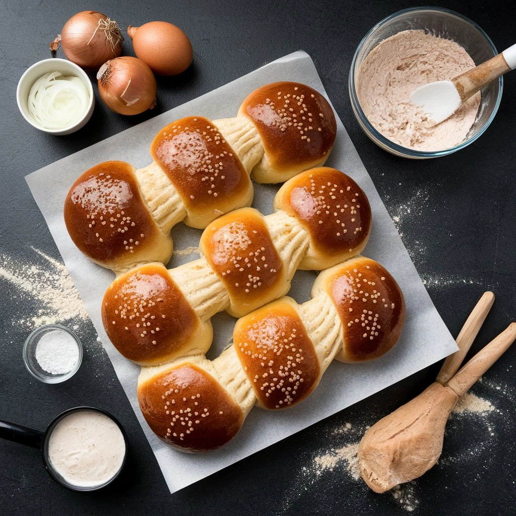 Classic Matjesbrötchen Sandwich with Pickled Herring and Fresh Toppings
