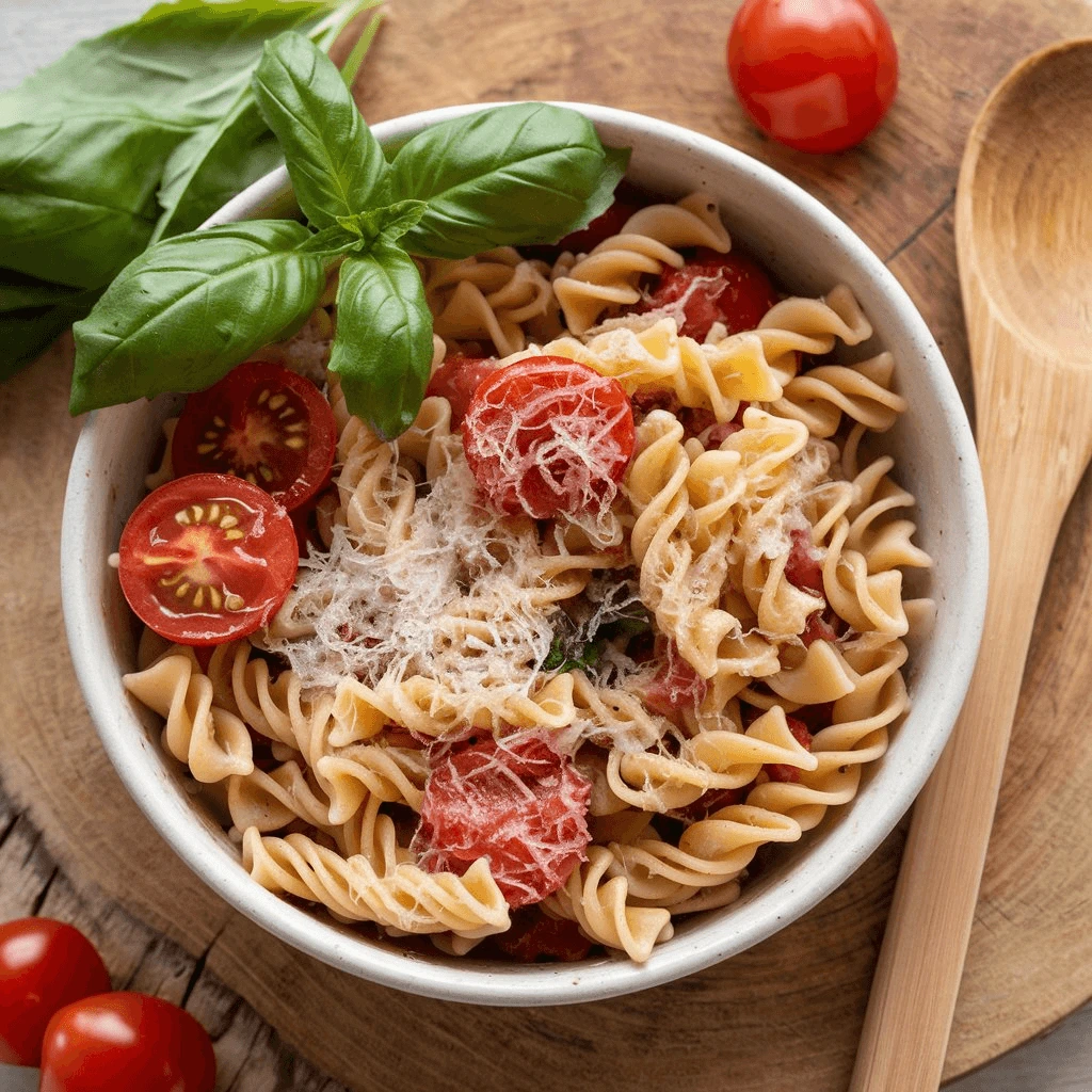 Delicious Ditalini Pasta in a Rustic Bowl with Fresh Ingredients