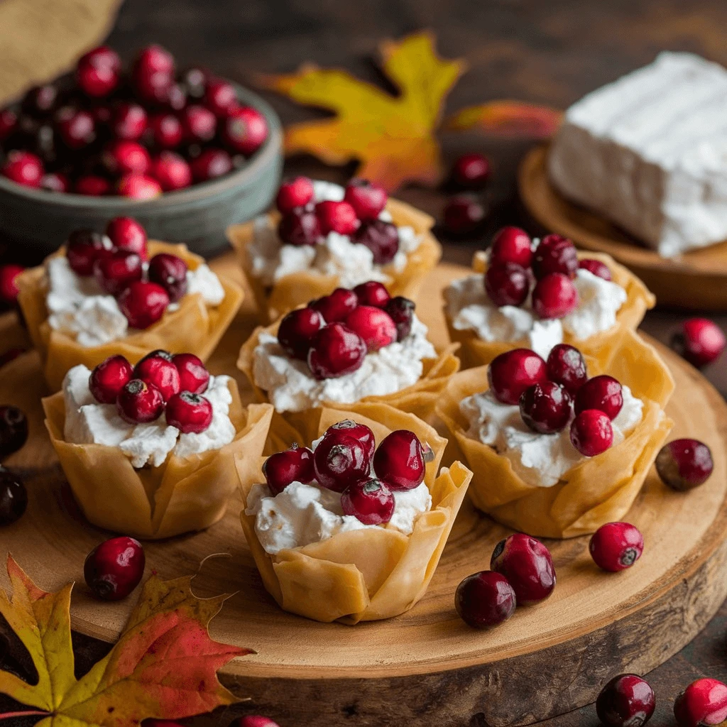 Cranberry Phyllo Cups with Goat Cheese – Thanksgiving Appetizer