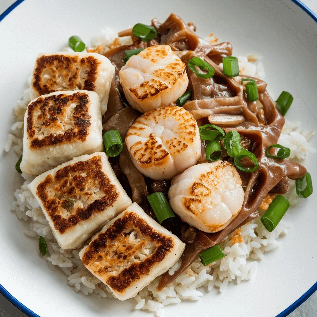 Fishcakes and Scallops Stir Fry: A Colorful, Healthy Seafood Dish