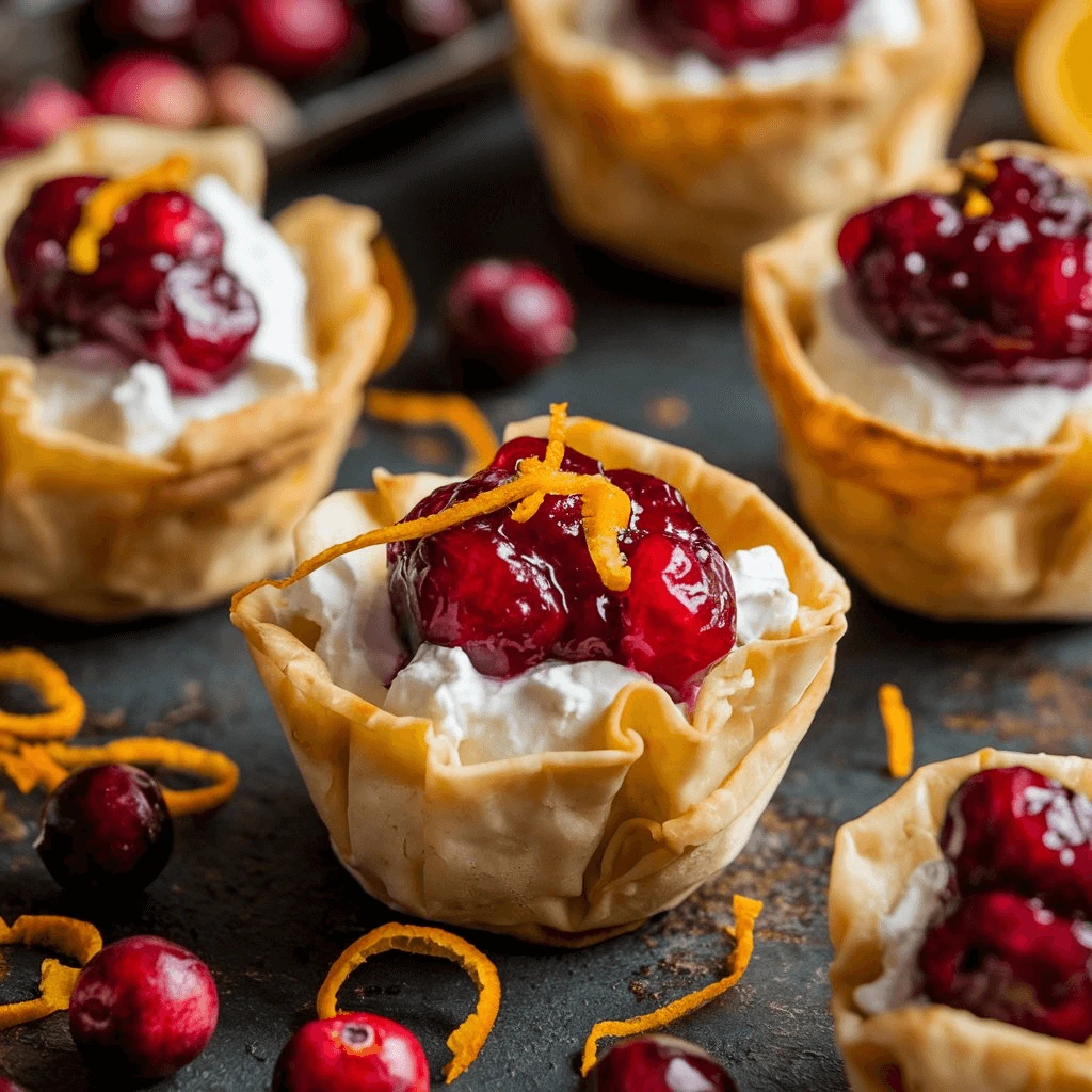 Cranberry and Goat Cheese Phyllo Cups – Thanksgiving Appetizer