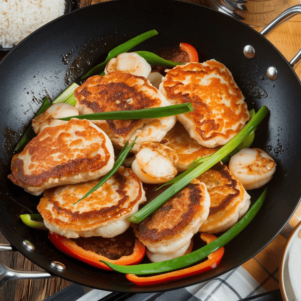 Fishcakes and Scallops Stir Fry: A Quick and Flavorful Seafood Dish