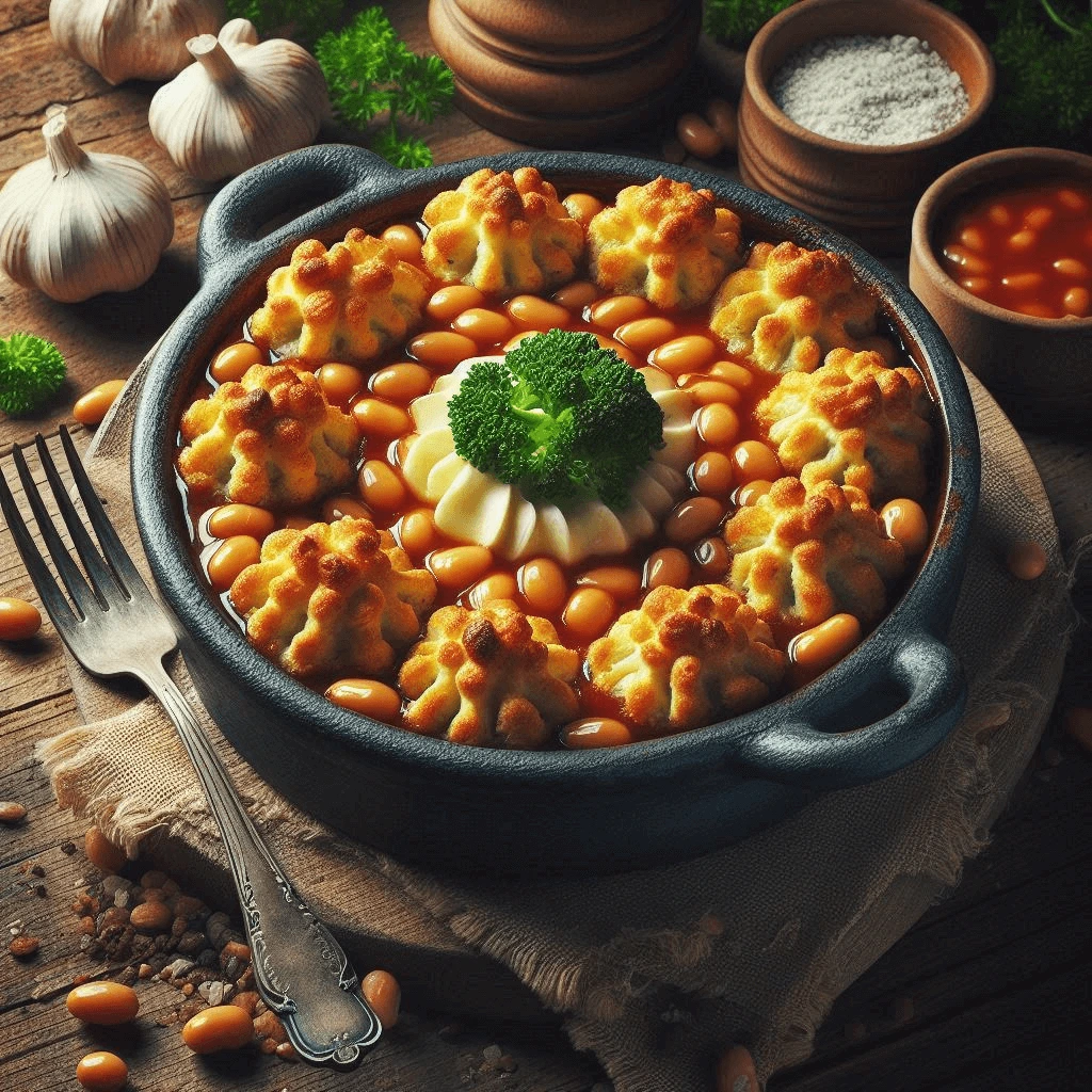 Delicious Homemade Baked Beans Recipe in a Rustic Pot