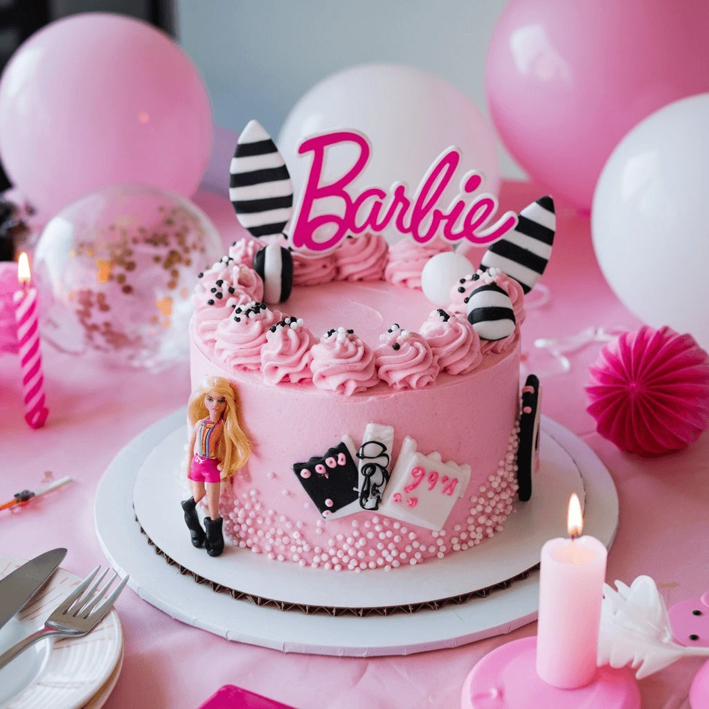 Barbie Doll Cake with Pink Buttercream Dress