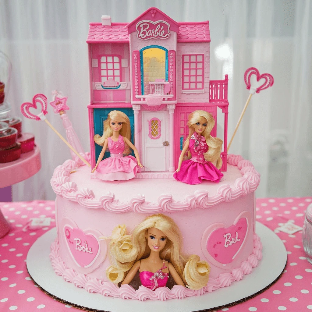 Stunning Barbie Cake with Pink Buttercream Dress